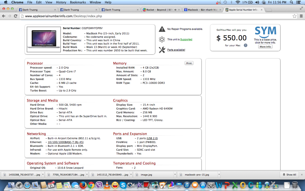 Macbook Pro - Core Quad i7 - 15.4inches - 2