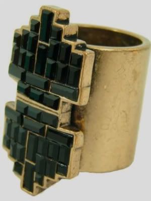 www.emphaticnyc.com - Lia Sophia Jewelry - Matte Gold and Jet Crystal Ring $94.95