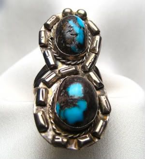 Sterling and turquoise vintage Navajo ring $225.00