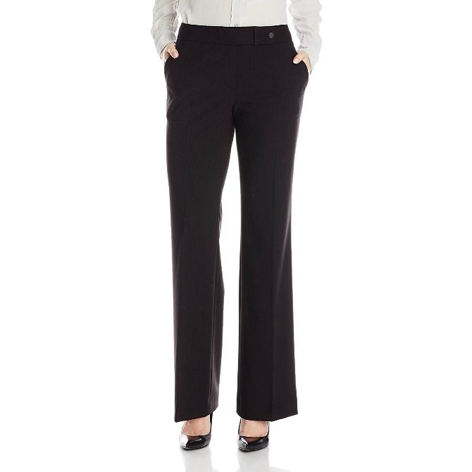 petite black work pants