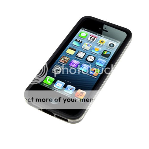 iPhone 5 Bumper Silikon Hülle TPU Tasche Cover Case Etui schwarz