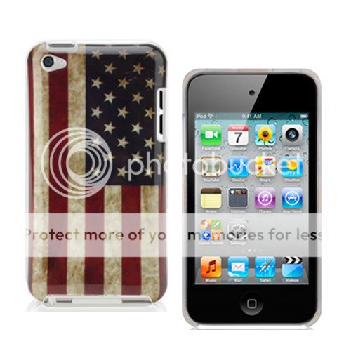 Ipod Touch 4 4G Retro Hülle Tasche USA Case Cover Etui Schale Flagge