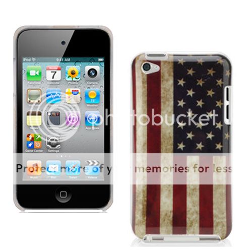 Ipod Touch 4 4G Retro Hülle Tasche USA Case Cover Etui Schale Flagge